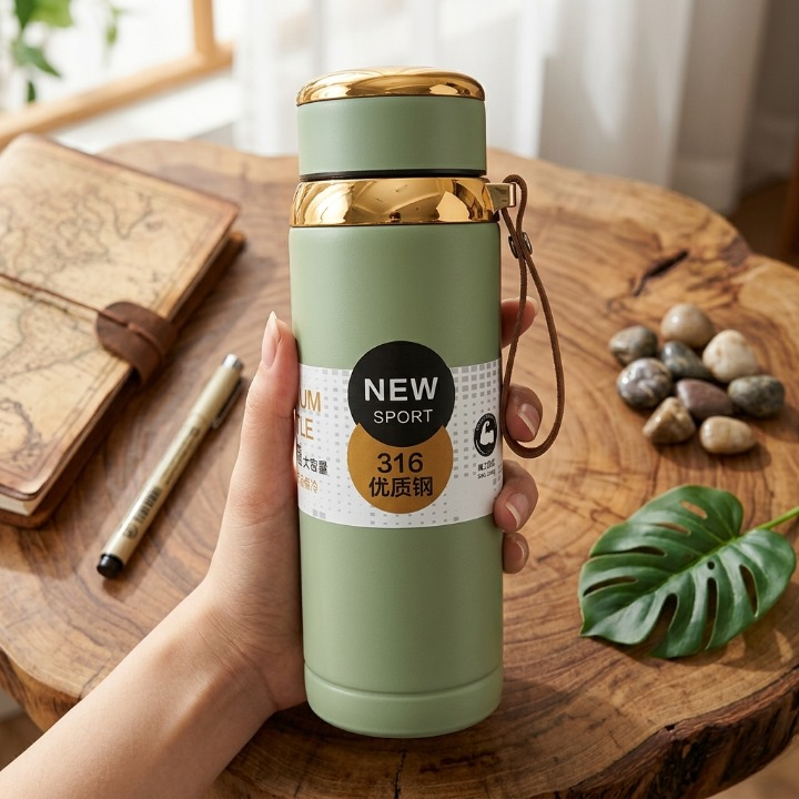 800ml Matte Stainless Steel Bottle Leak Proof Durable Hot Cold Water Bottle For Office Gym Travel