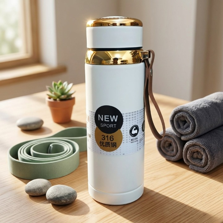 800ml Matte Stainless Steel Bottle Leak Proof Durable Hot Cold Water Bottle For Office Gym Travel