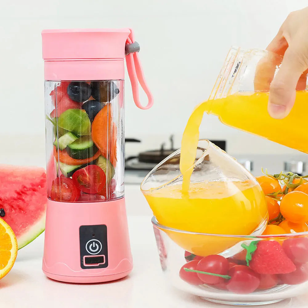 Portable USB Rechargeable Blender & Juicer – Personal Wireless Mini Smoothie Maker with Stainless Steel Blades for Shakes & Juices